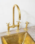 The Brass Bridge Kitchen Faucet With Sprayer