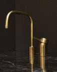 Unlacquered Brass Deck Mounted Basin Faucet