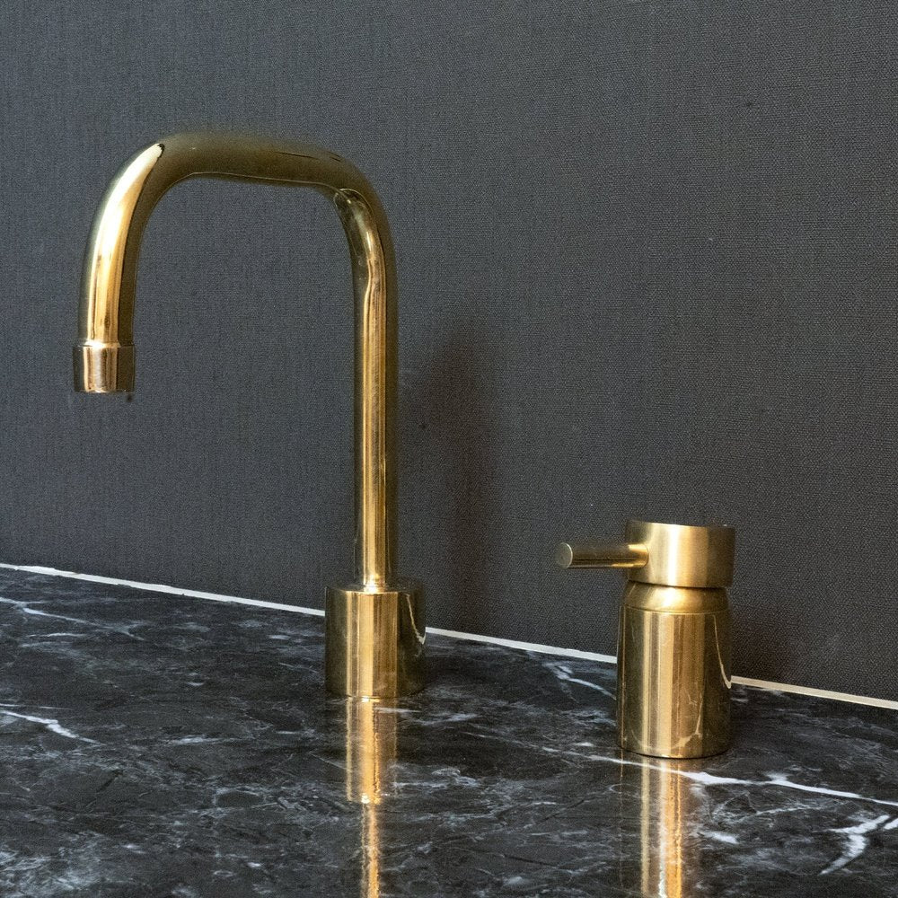 Unlacquered Brass Deck Mounted Basin Faucet