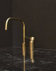 Unlacquered Brass Deck Mounted Basin Faucet