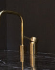 Unlacquered Brass Deck Mounted Basin Faucet