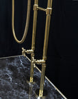 Unlacquered Brass Floor Mount Bath Tub Filler