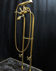 Unlacquered Brass Floor Mount Bath Tub Filler