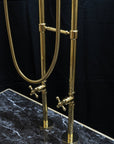 Unlacquered Brass Floor Mount Bath Tub Filler