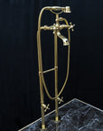 Unlacquered Brass Floor Mount Bath Tub Filler