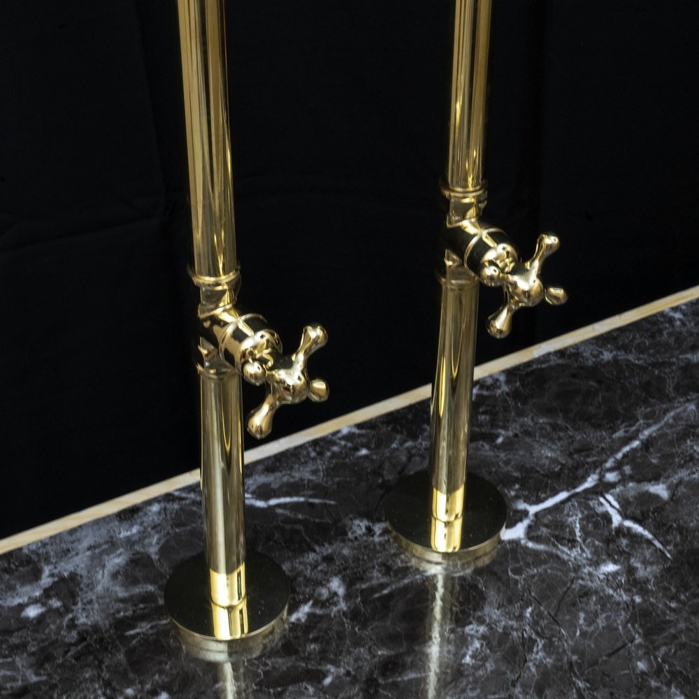 Unlacquered Brass Floor Mount Bath Tub Filler