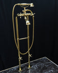 Unlacquered Brass Floor Mount Bath Tub Filler