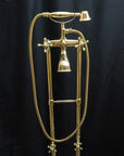 Unlacquered Brass Floor Mount Bath Tub Filler