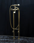 Unlacquered Brass Floor Mount Bath Tub Filler