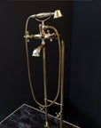 Unlacquered Brass Floor Mount Bath Tub Filler