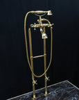 Unlacquered Brass Floor Mount Bath Tub Filler