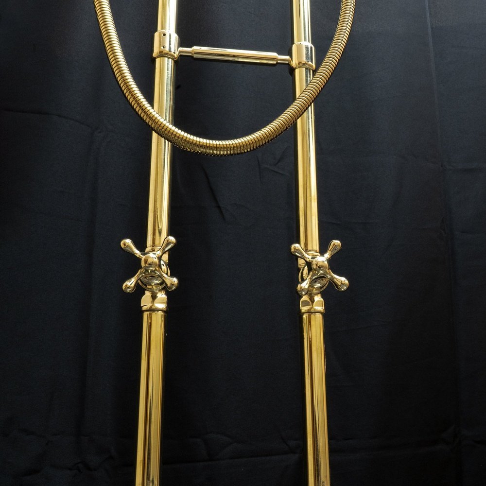 Unlacquered Brass Floor Mount Bath Tub Filler