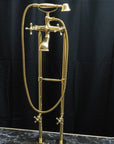 Unlacquered Brass Floor Mount Bath Tub Filler