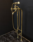 Unlacquered Brass Floor Mount Bath Tub Filler