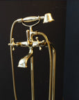 Unlacquered Brass Floor Mount Bath Tub Filler