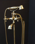 Unlacquered Brass Floor Mount Bath Tub Filler