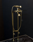 Unlacquered Brass Floor Mount Bath Tub Filler