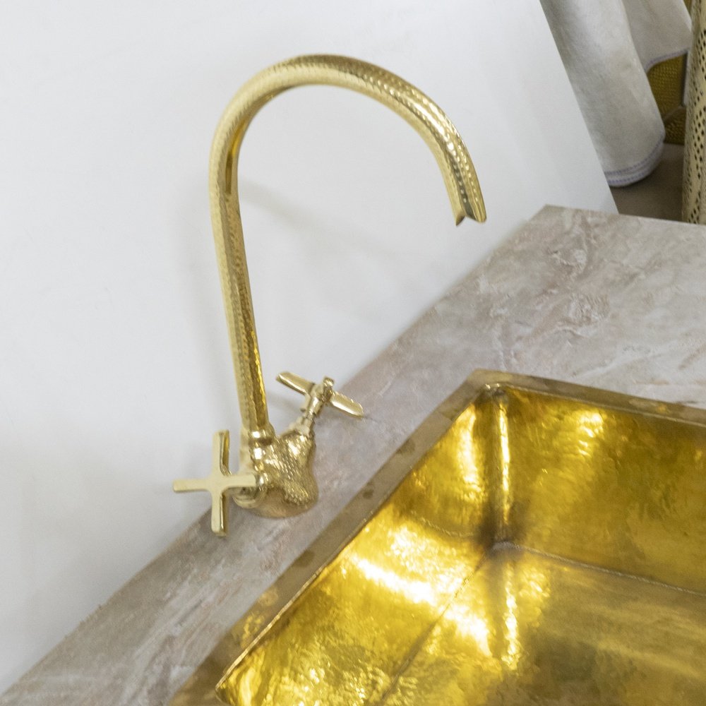 Unlacquered Brass Gooseneck Brass Faucet