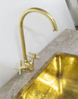 Unlacquered Brass Gooseneck Brass Faucet