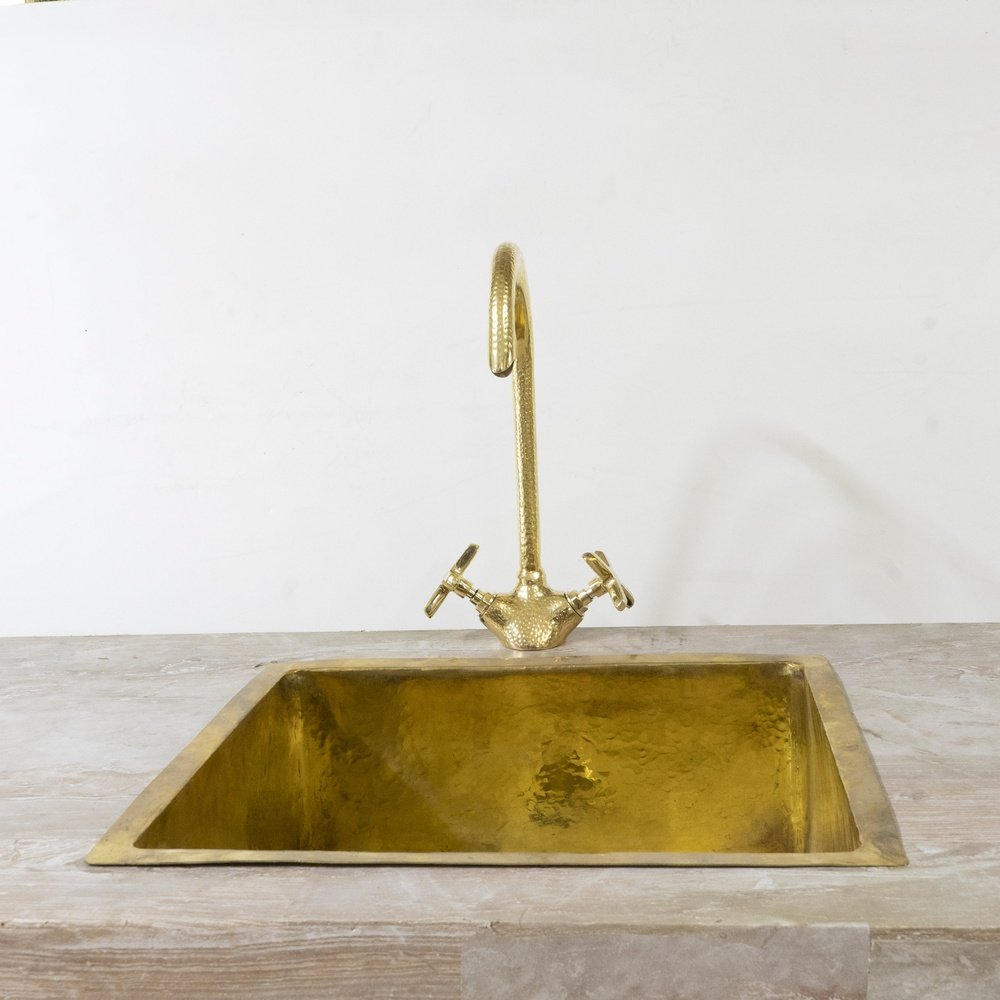 Unlacquered Brass Gooseneck Brass Faucet