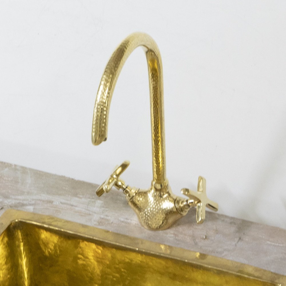 Unlacquered Brass Gooseneck Brass Faucet