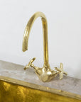 Unlacquered Brass Gooseneck Brass Faucet