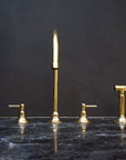 Unlacquered Brass Gooseneck Deck Mounted Kitchen Faucet