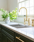 Unlacquered Brass Kitchen Bridge Faucet