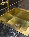 Unlacquered Brass Kitchen Island Solid, Undermount Brass Sink, Hammered Bar Sink