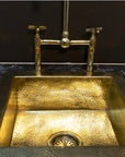 Unlacquered Brass Kitchen Island Solid, Undermount Brass Sink, Hammered Bar Sink