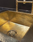 Unlacquered Brass Kitchen Island Solid, Undermount Brass Sink, Hammered Bar Sink