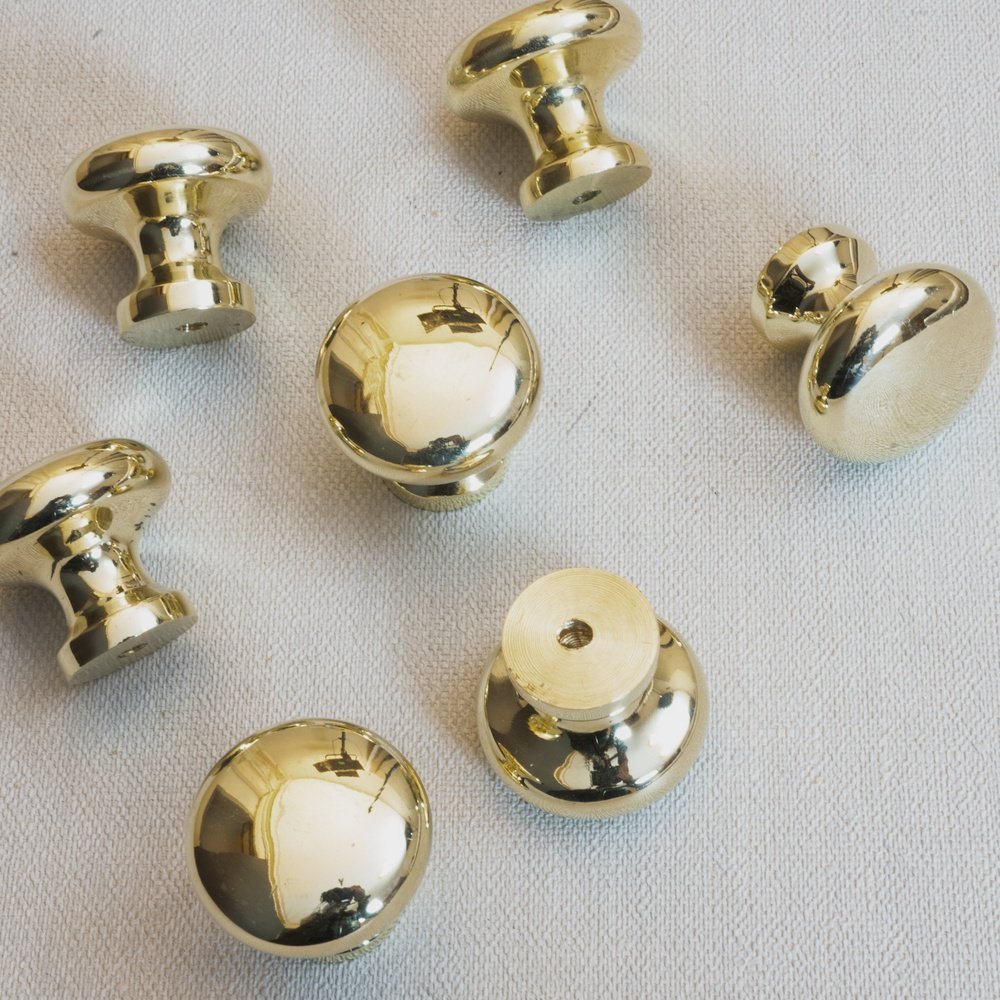 Unlacquered Brass knobs