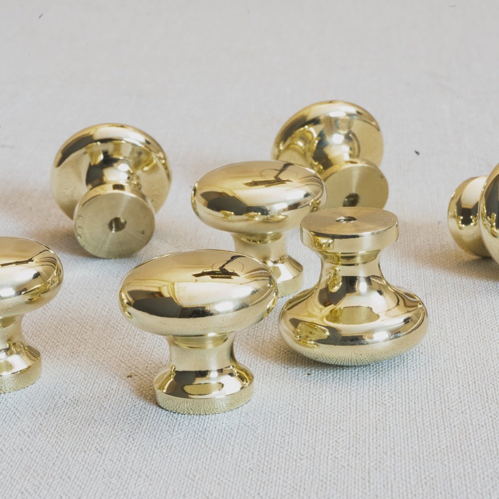 Unlacquered Brass knobs