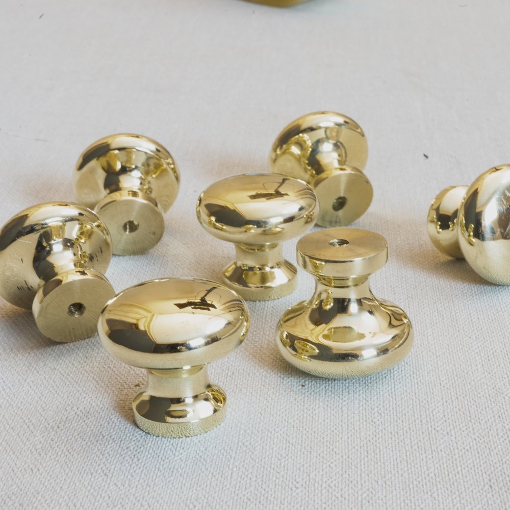 Unlacquered Brass knobs