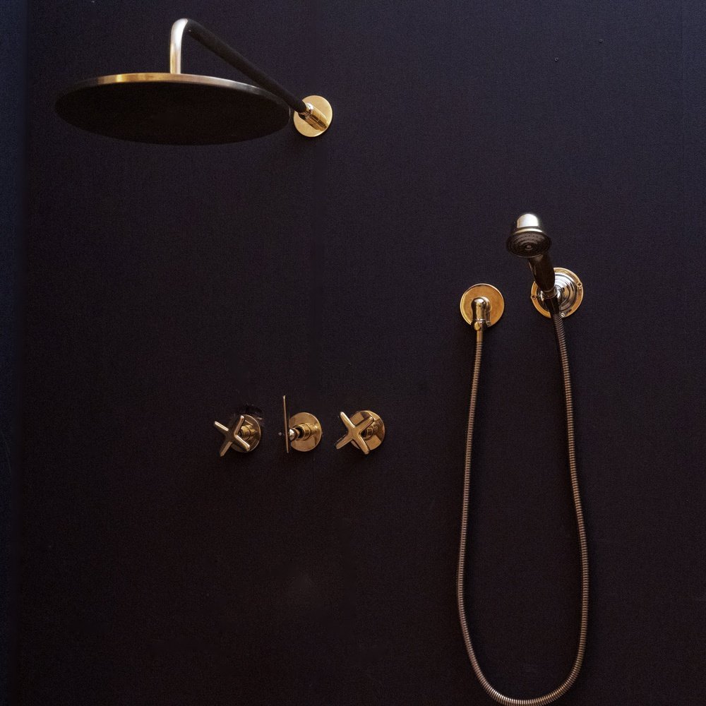 Unlacquered Brass Shower SetHead And handheld Set