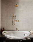 Unlacquered Brass Shower SetHead And handheld Set