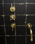 Unlacquered Brass Solid Brass Shower Head And Tub Filller