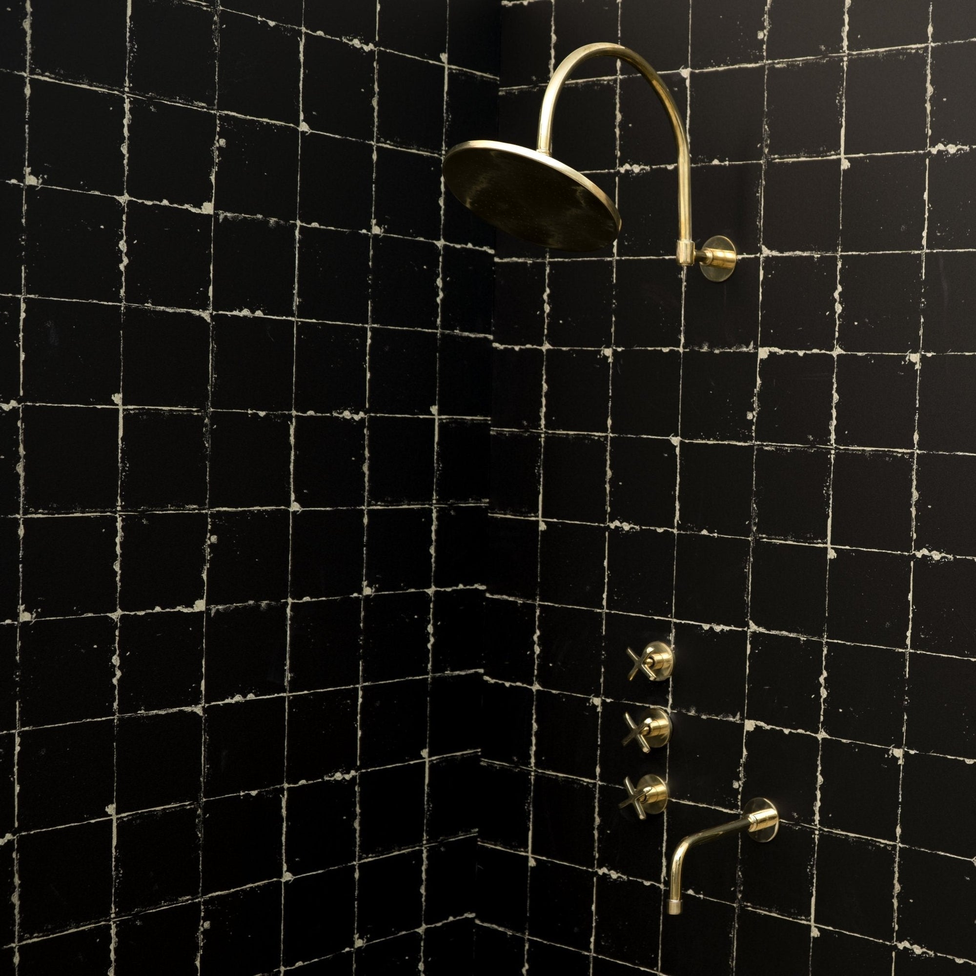 Unlacquered Brass Solid Brass Shower Head And Tub Filller