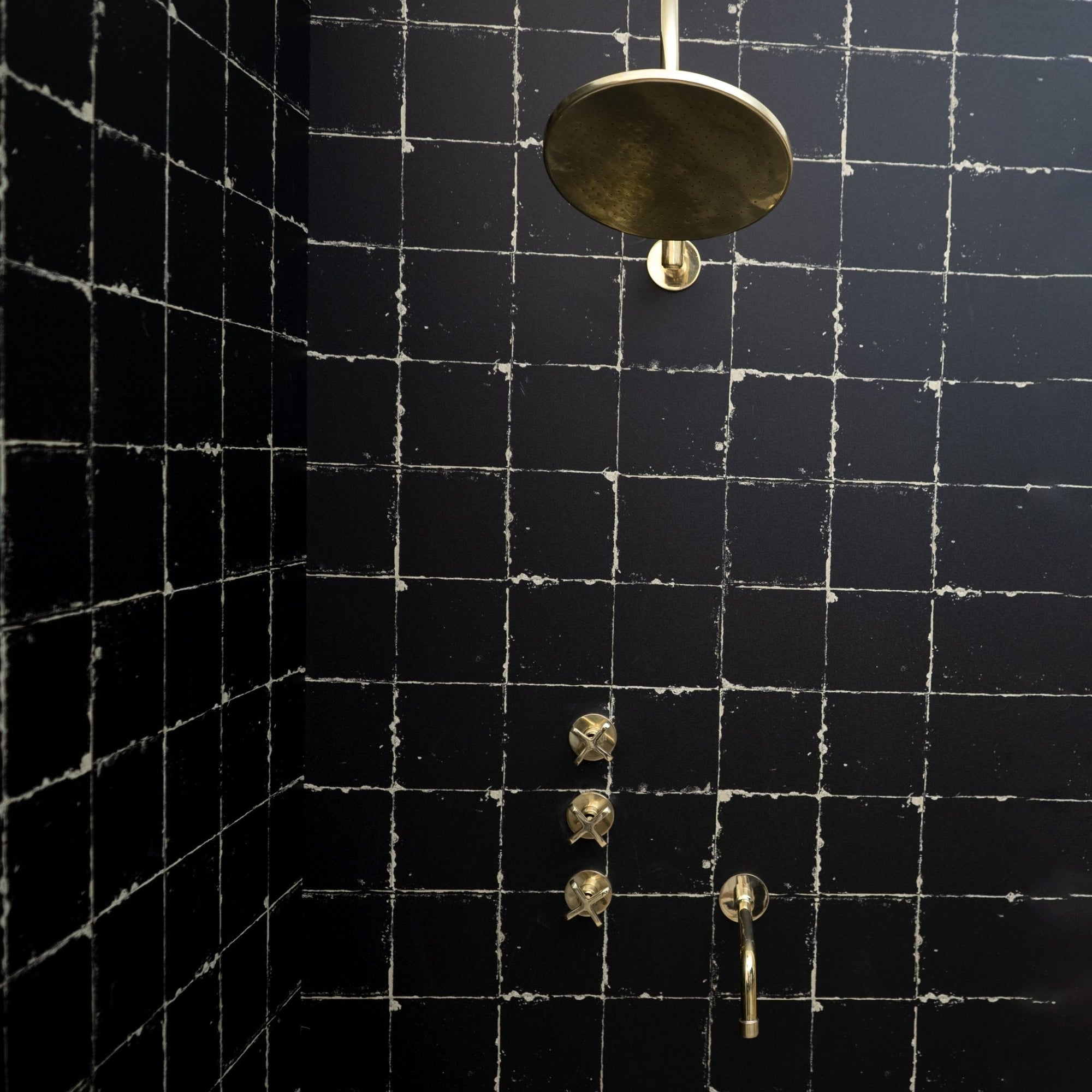 Unlacquered Brass Solid Brass Shower Head And Tub Filller