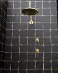 Unlacquered Brass Solid Brass Shower Head With Curved Arm