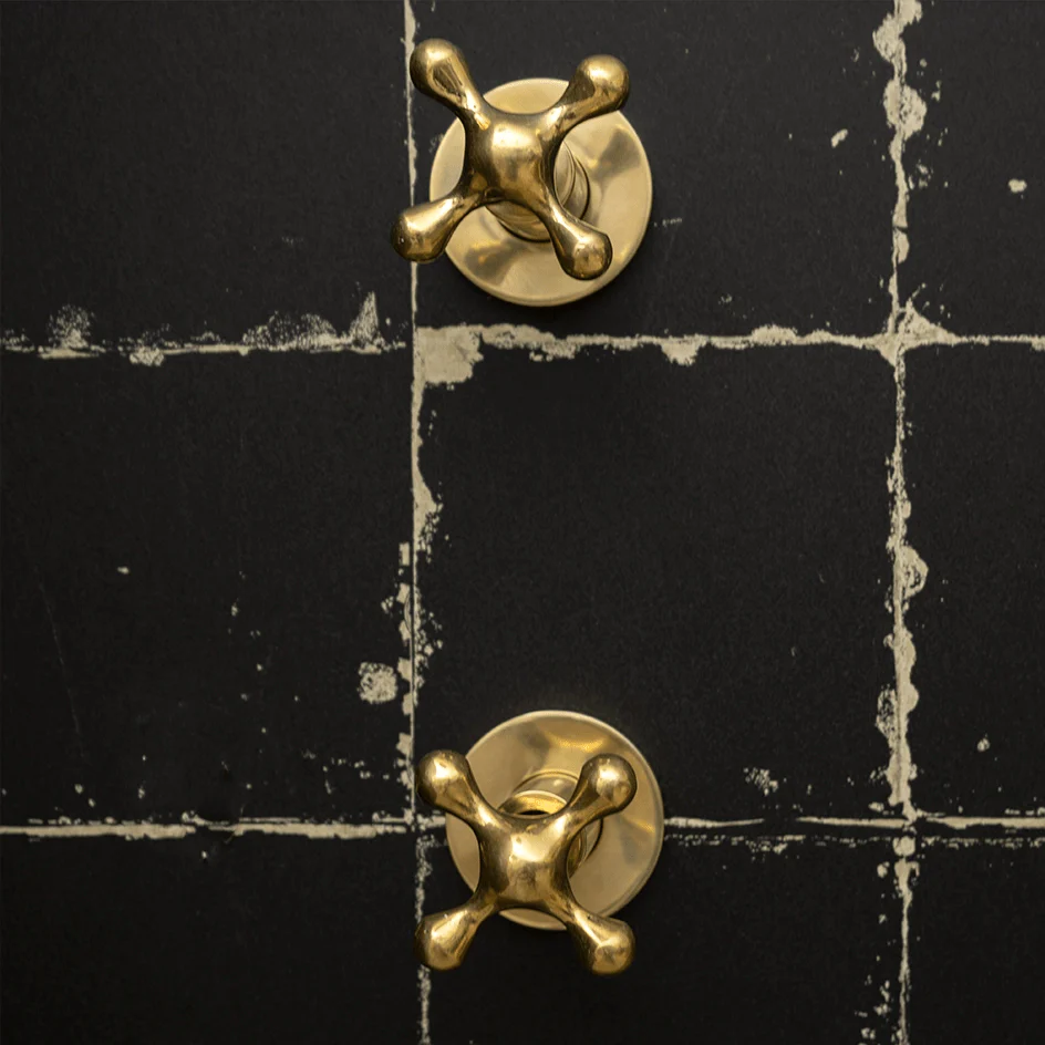 Unlacquered Brass Solid Brass Shower Head With Curved Arm