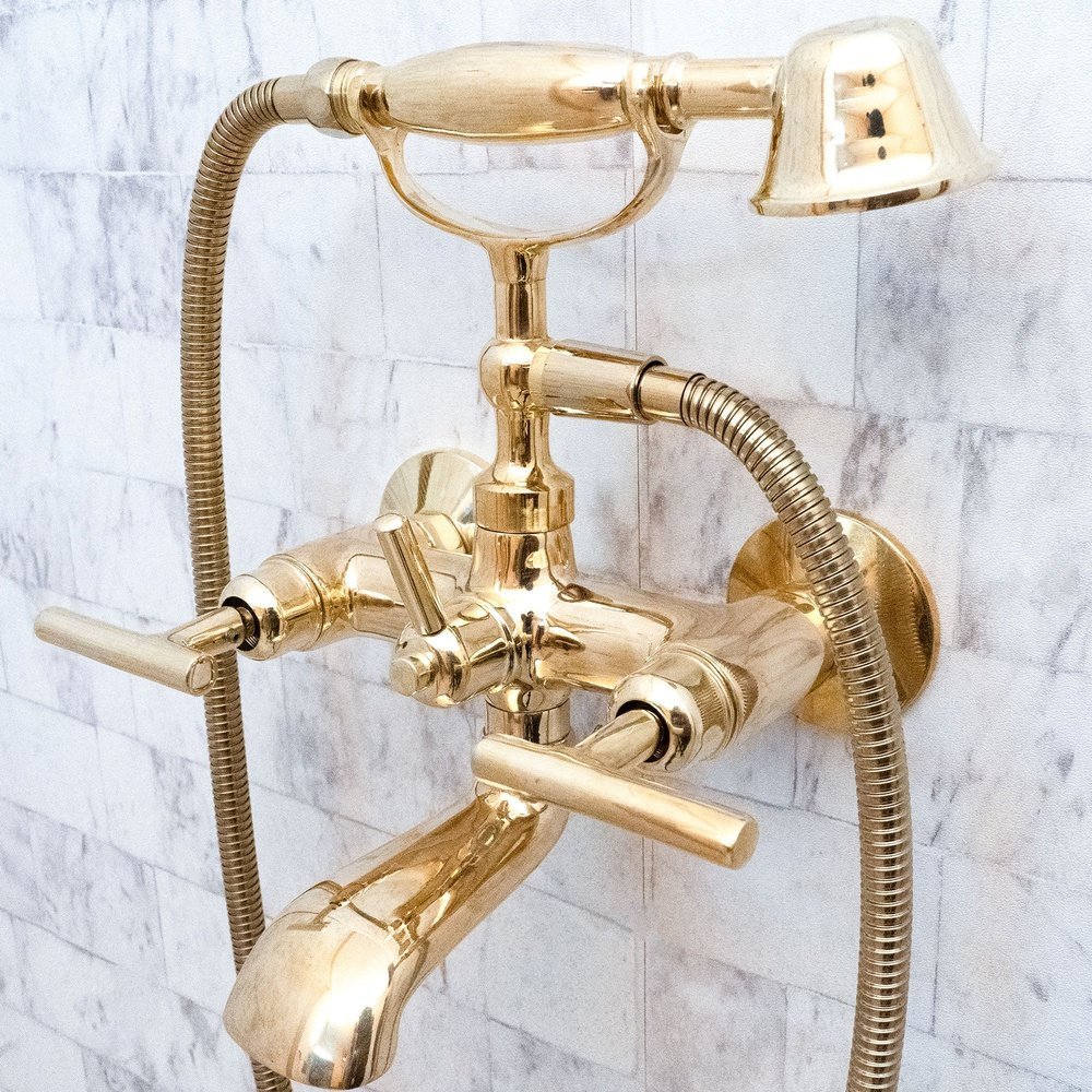 Unlacquered Brass Bath Tub Filler