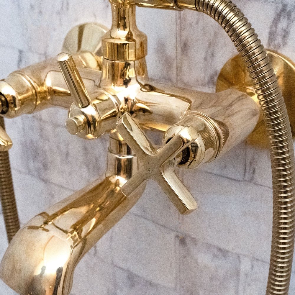 Unlacquered Brass Bath Tub Filler