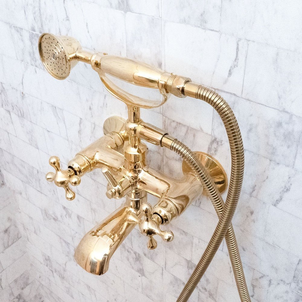 Unlacquered Brass Bath Tub Filler