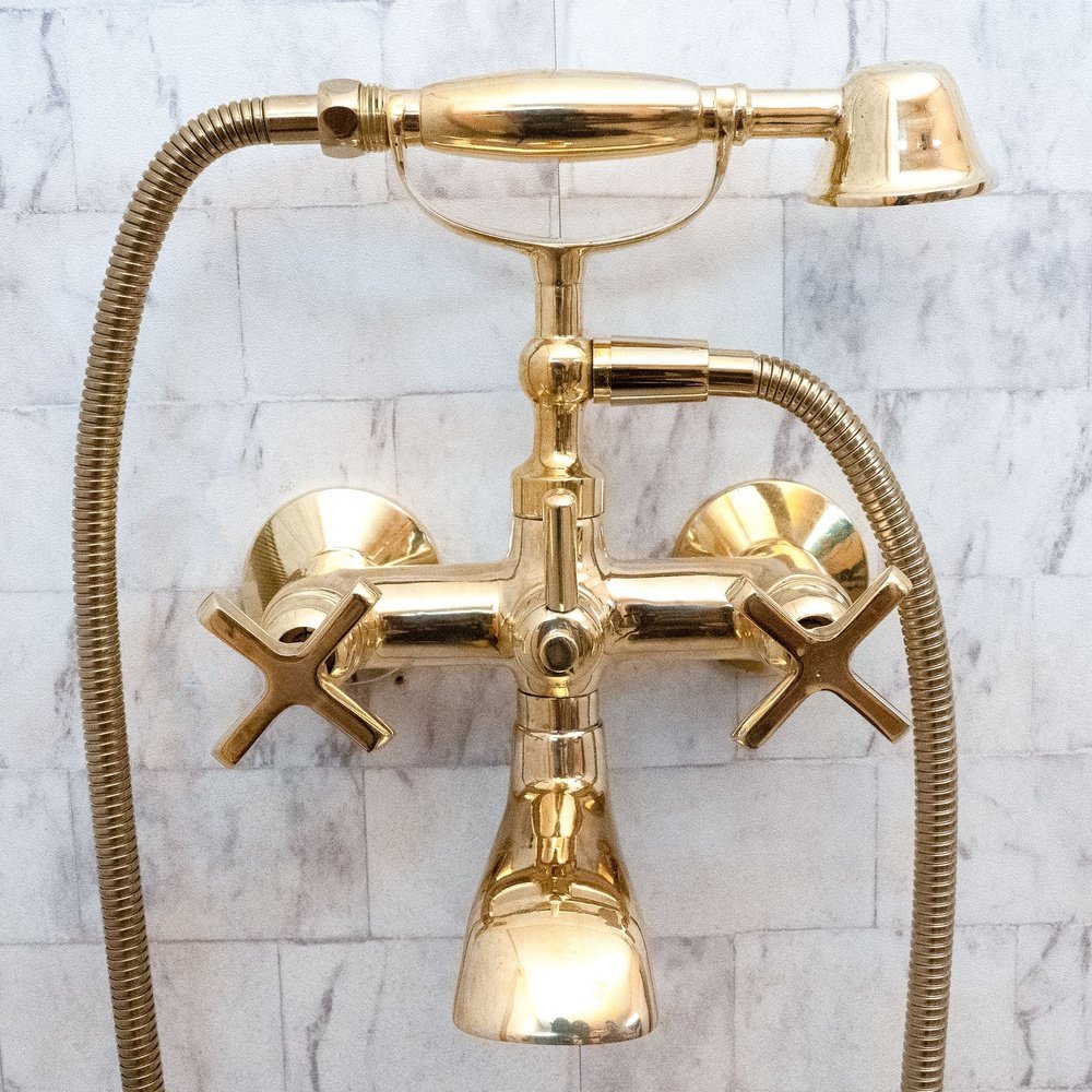 Unlacquered Brass Bath Tub Filler