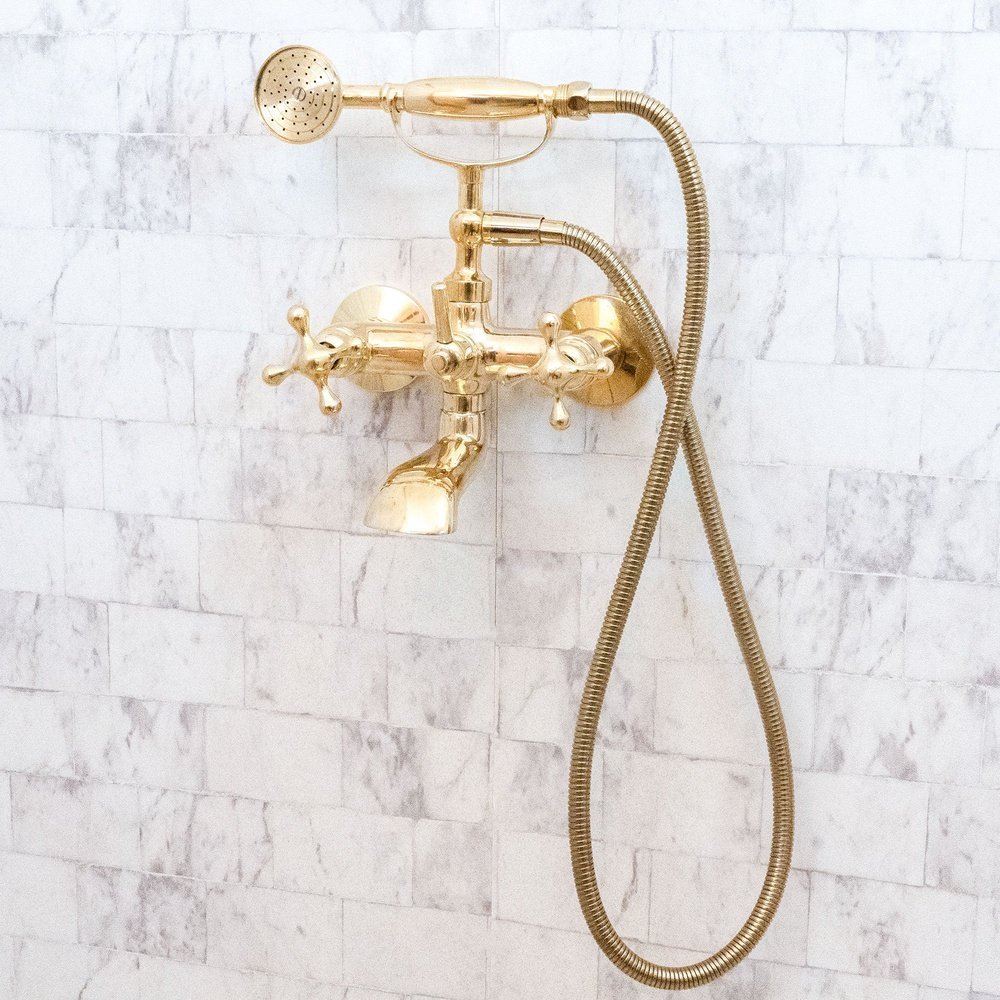 Unlacquered Brass Bath Tub Filler