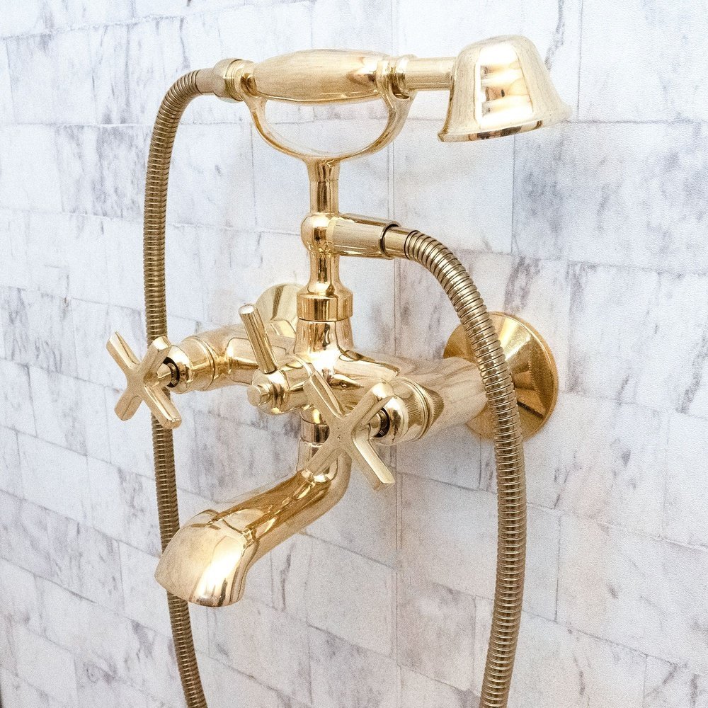 Unlacquered Brass Bath Tub Filler