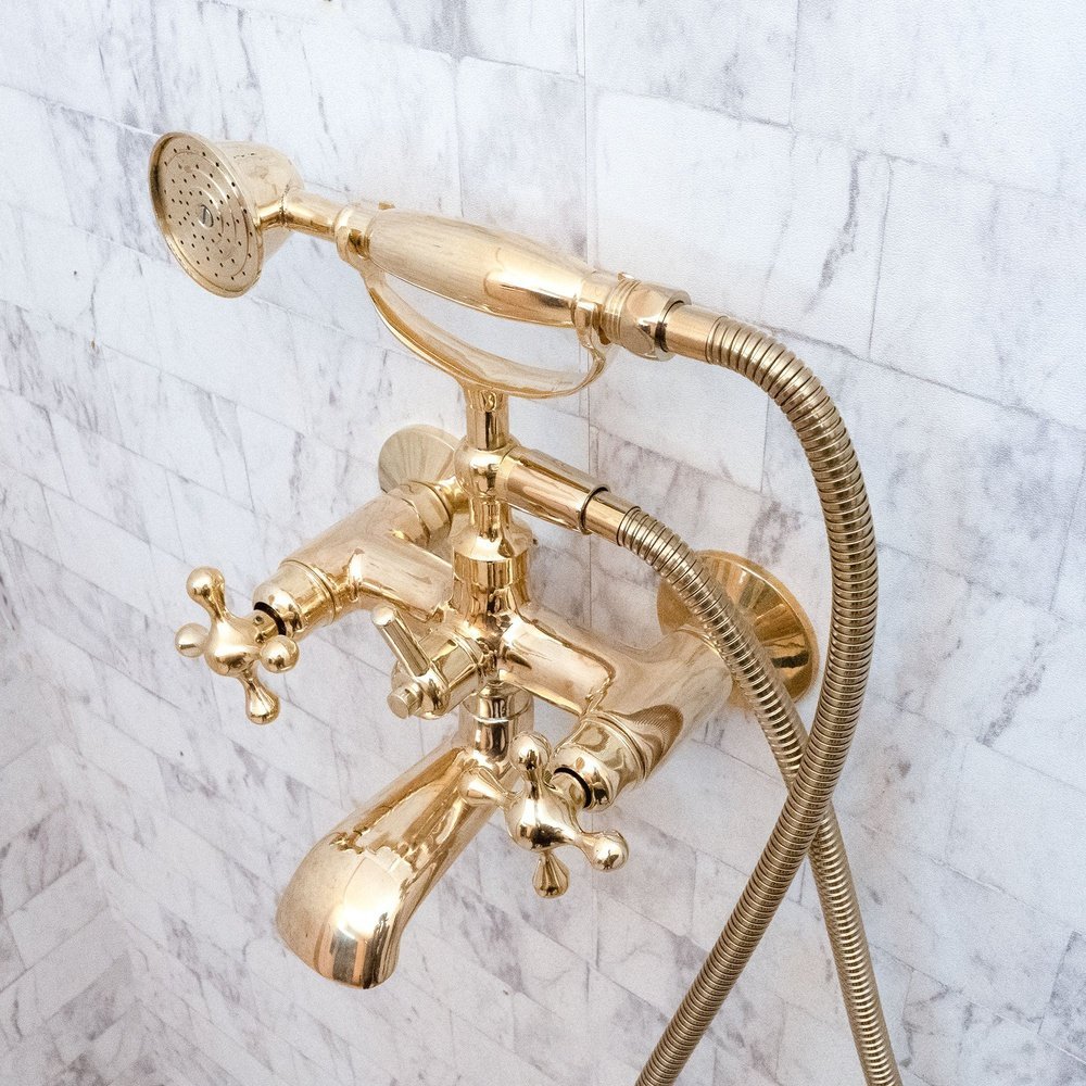 Unlacquered Brass Bath Tub Filler