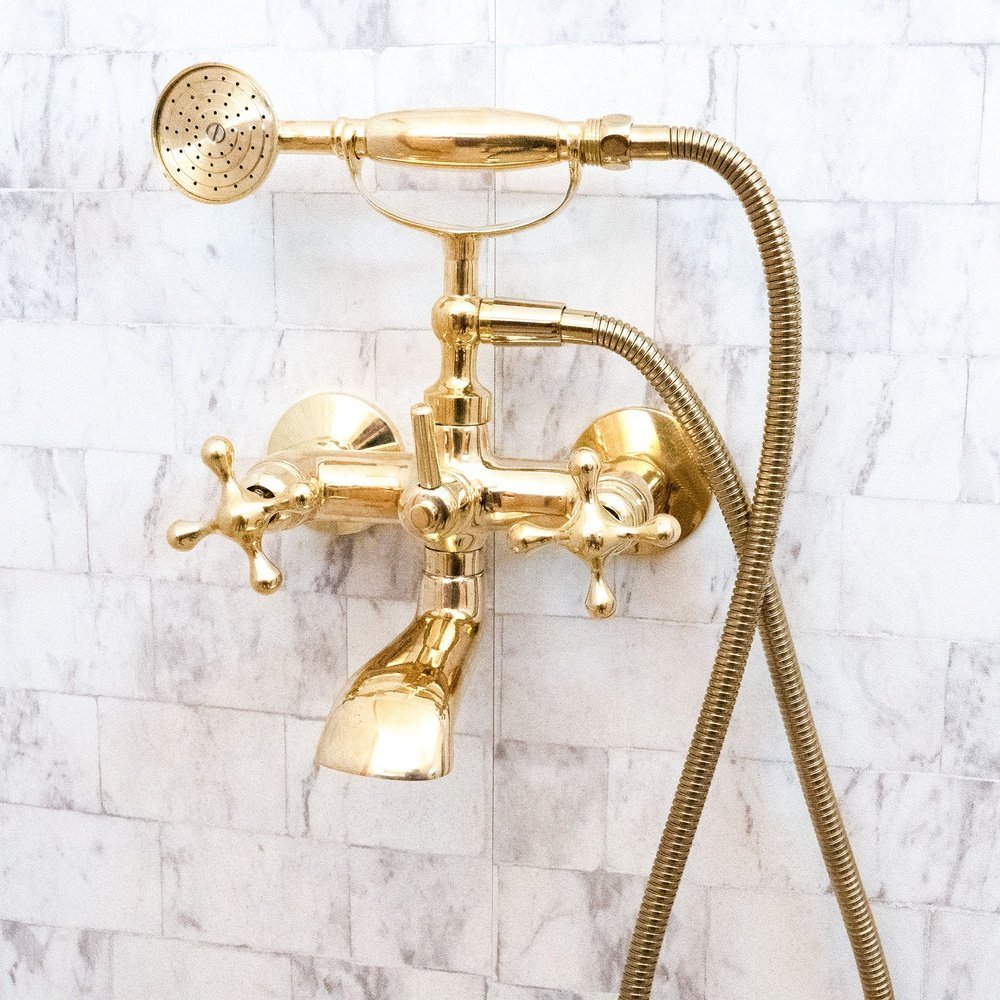 Unlacquered Brass Bath Tub Filler