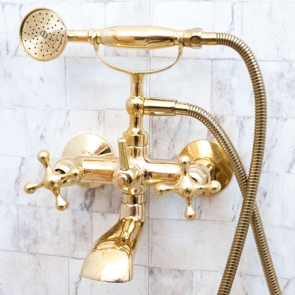 Unlacquered Brass Bath Tub Filler